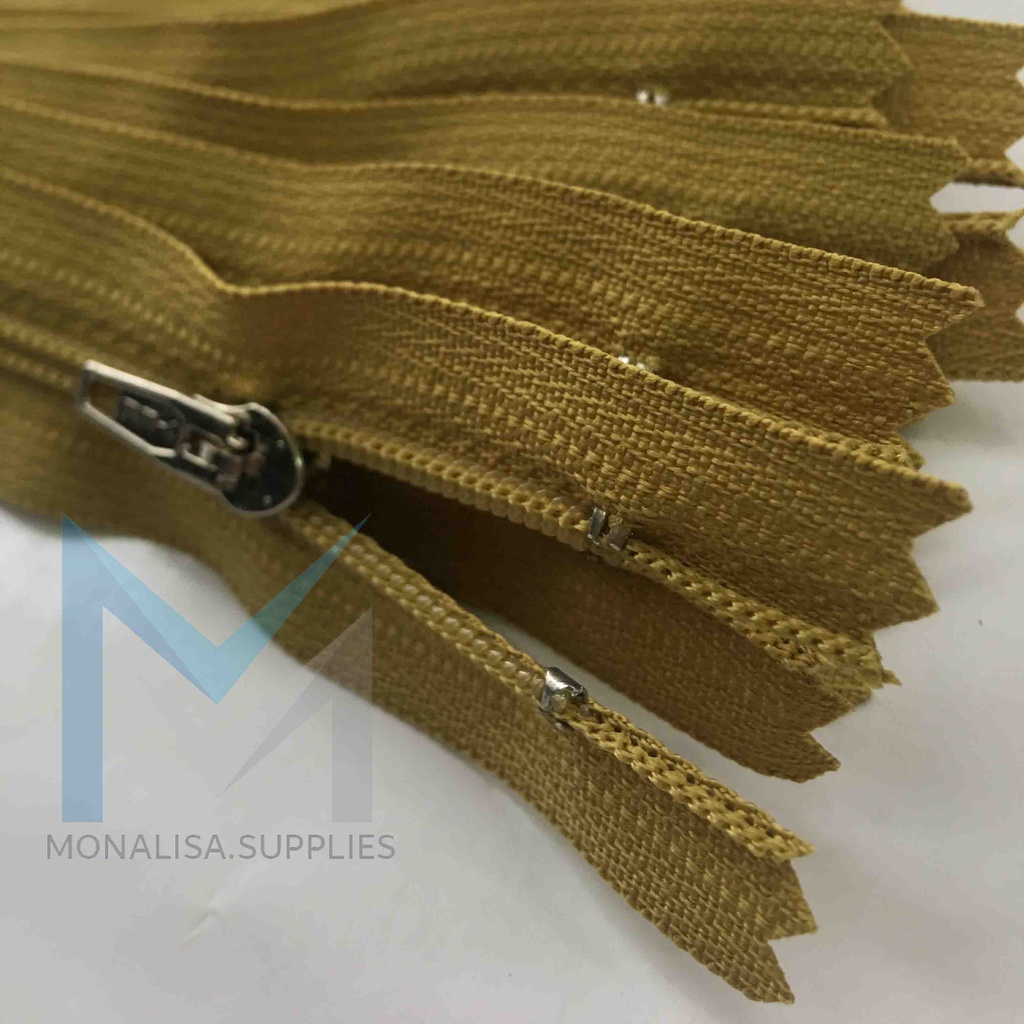 Resleting Pendek YKK Warna Pemda/Kuning Pemda 7 inch 17.5 cm / RIT YKK Kepala Nikel