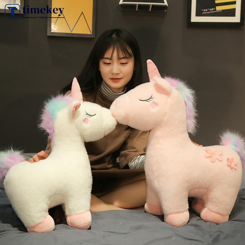 Timekey Mainan Boneka Stuffed Plush Unicorn Lembut 30 / 35cm Untuk Hadiah Natal / Ulang Tahun Anak Perempuan A5W7