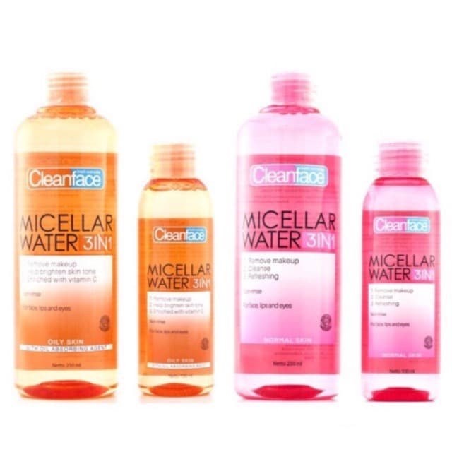 READY Cleanface Micellar Water 3in1 For Normal Skin 100ml - 250ml - Purbasari pembersih make up