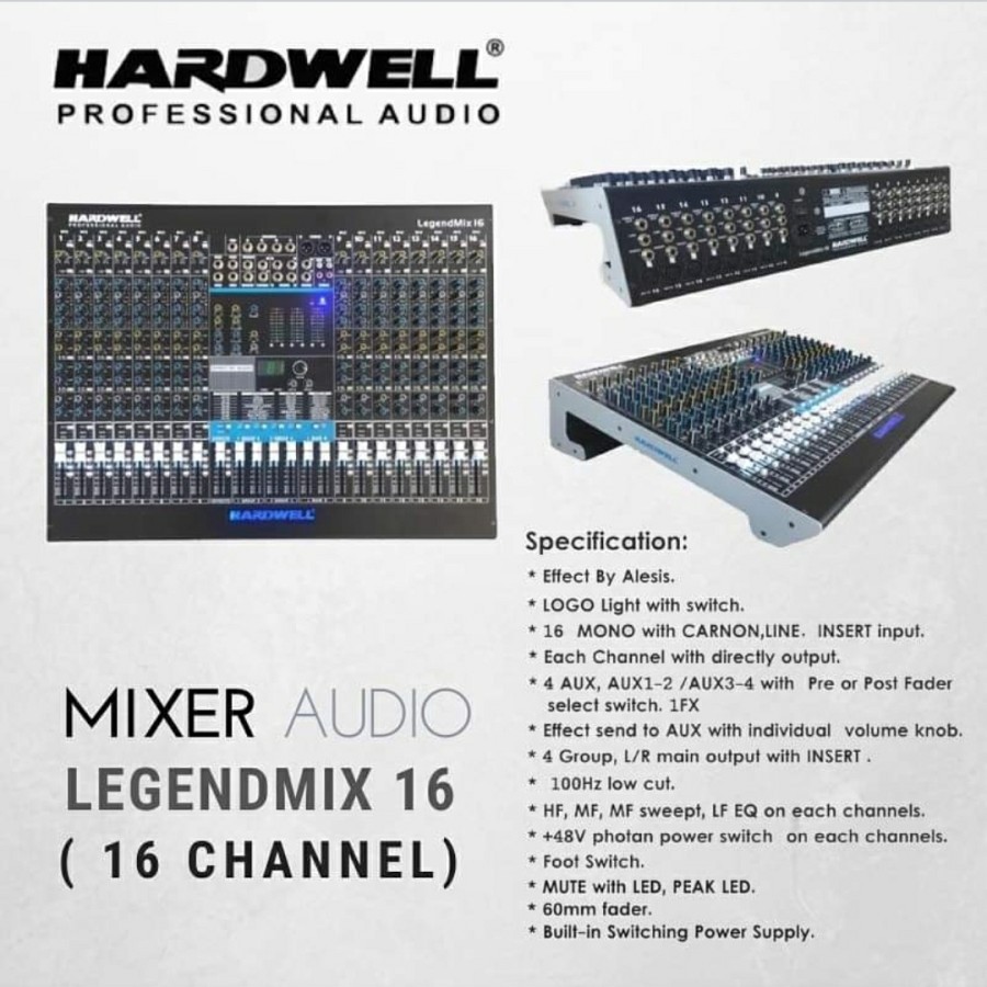 MIXER AUDIO HARDWELL LEGENMIX16/LEGENMIX 16 16CH EFFECT