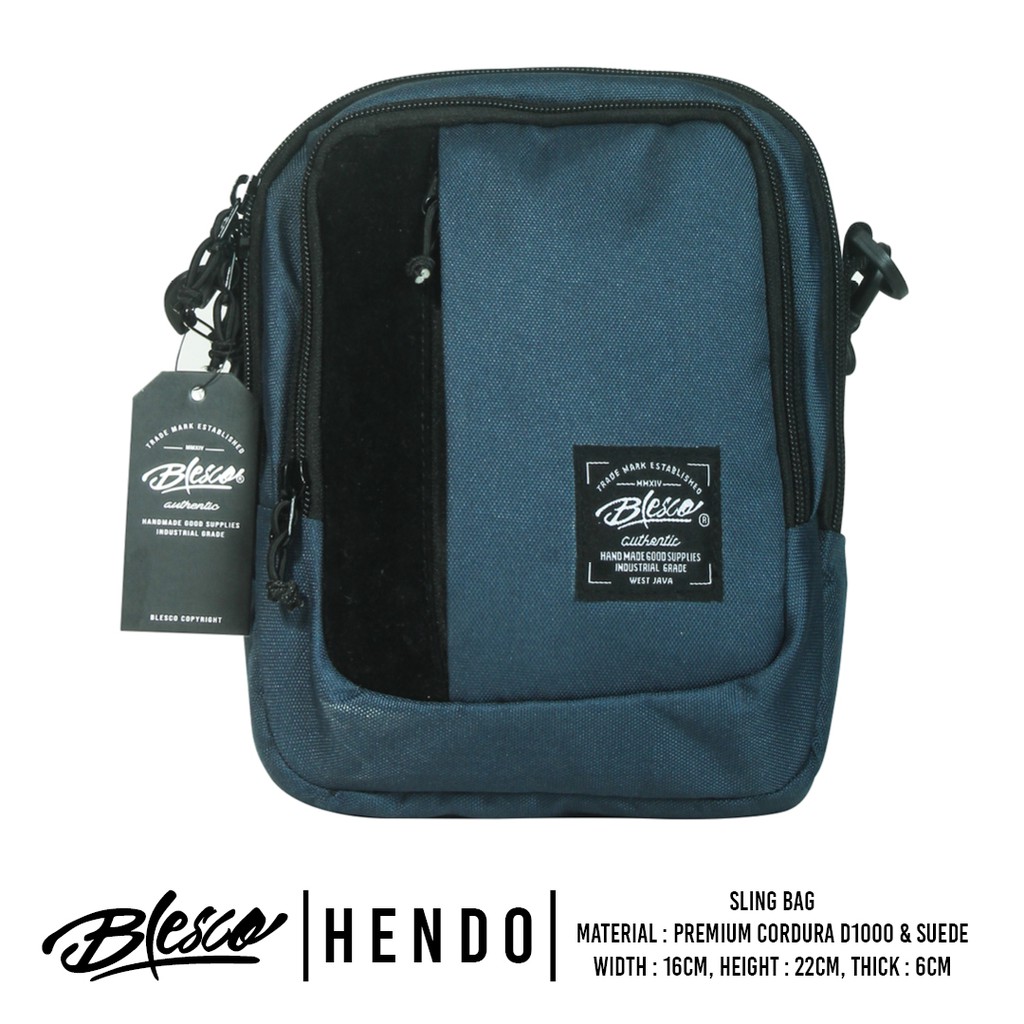 Tas Selempang Pria Mini Simple Navy Blesco Hendo