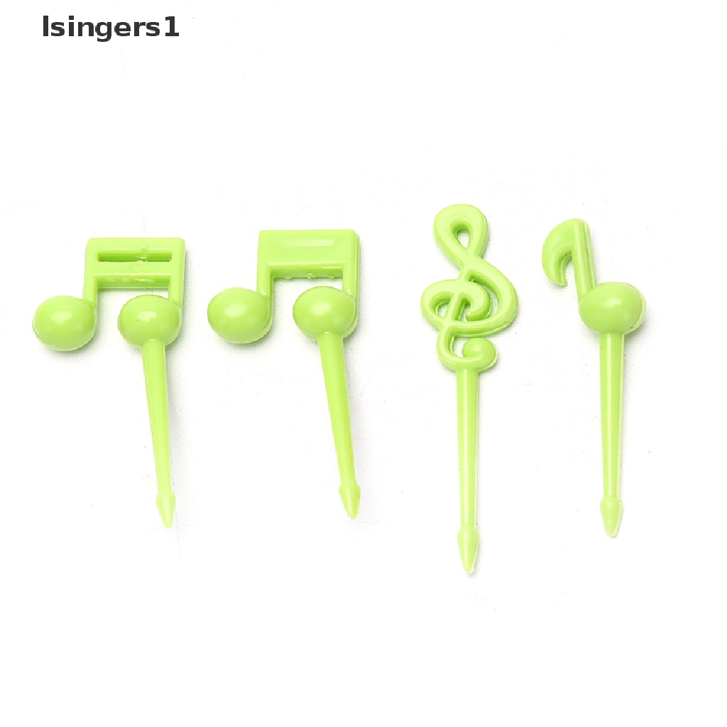 (lsingers1) 16pcs / set Garpu Buah / Snack Desain Not Musik Kartun Ukuran Mini Untuk Anak