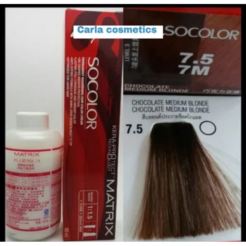 cat rambut matrix socolor 7.5/7M + oxidan't matrix