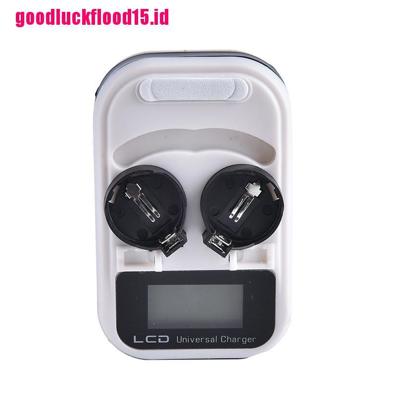 {LUCKID}US Plug 2 Slot LIR2032 LIR2025 LIR2016 Button Coin Cell Battery Charger LCD