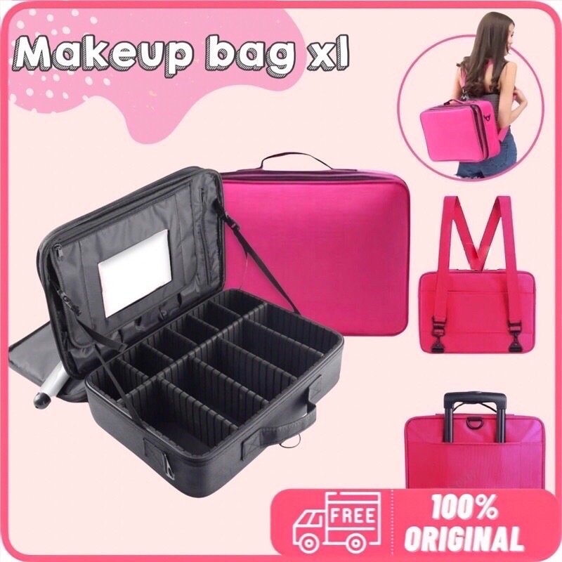 promo tempat kosmetik XL / tas kosmetik / beauty case box makeup / kotak makeup / makeup bag artist 