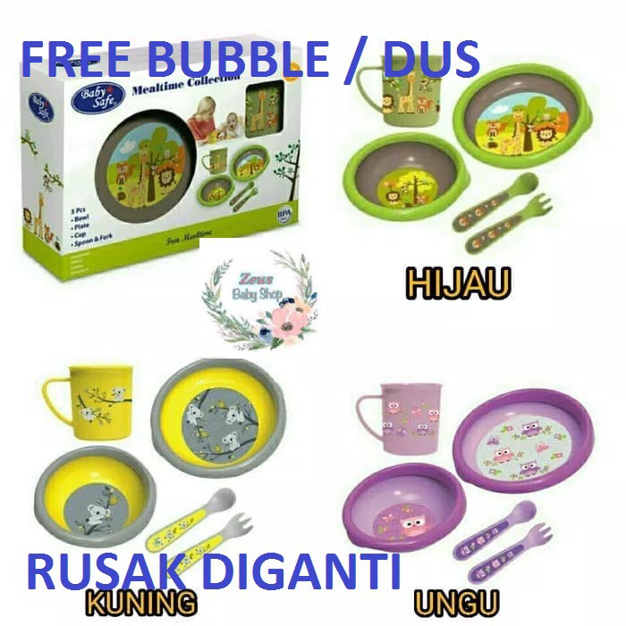 Baby Safe Mealtime Collection Feeding Set FS500 / Set Peralatan Makan Bayi Babysafe