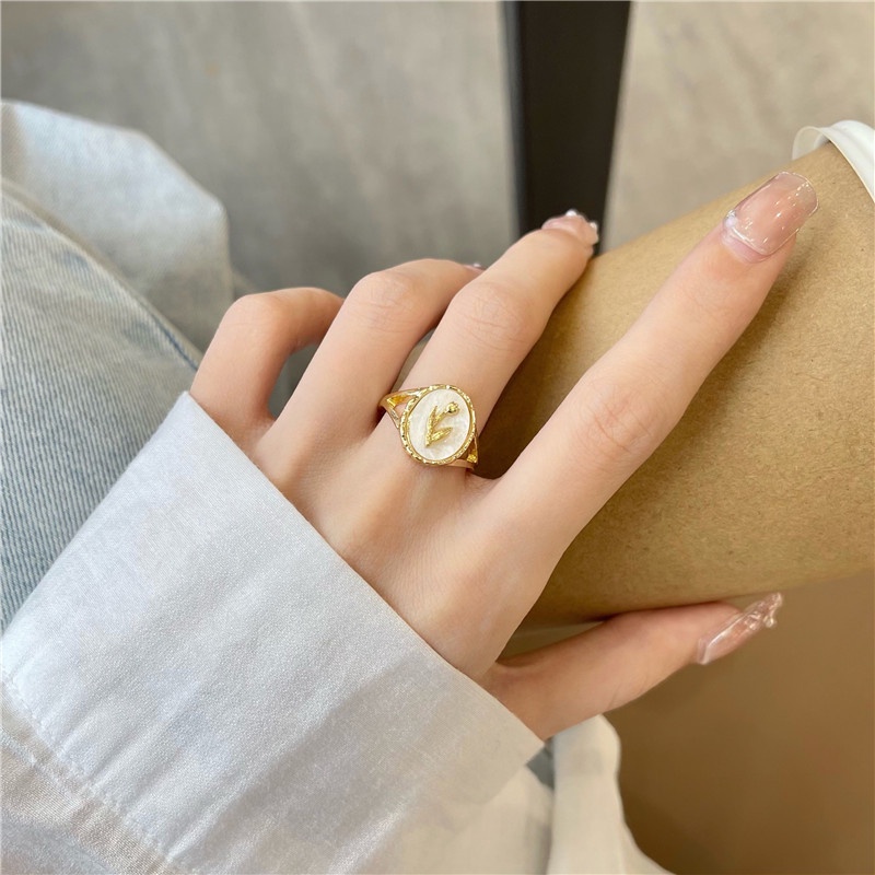 Vintage Tulip Flower Ring Female Ins Acrylic Index Finger Ring