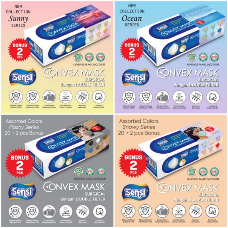 Sensi Convex Mask 4 Ply Isi 22 Pcs