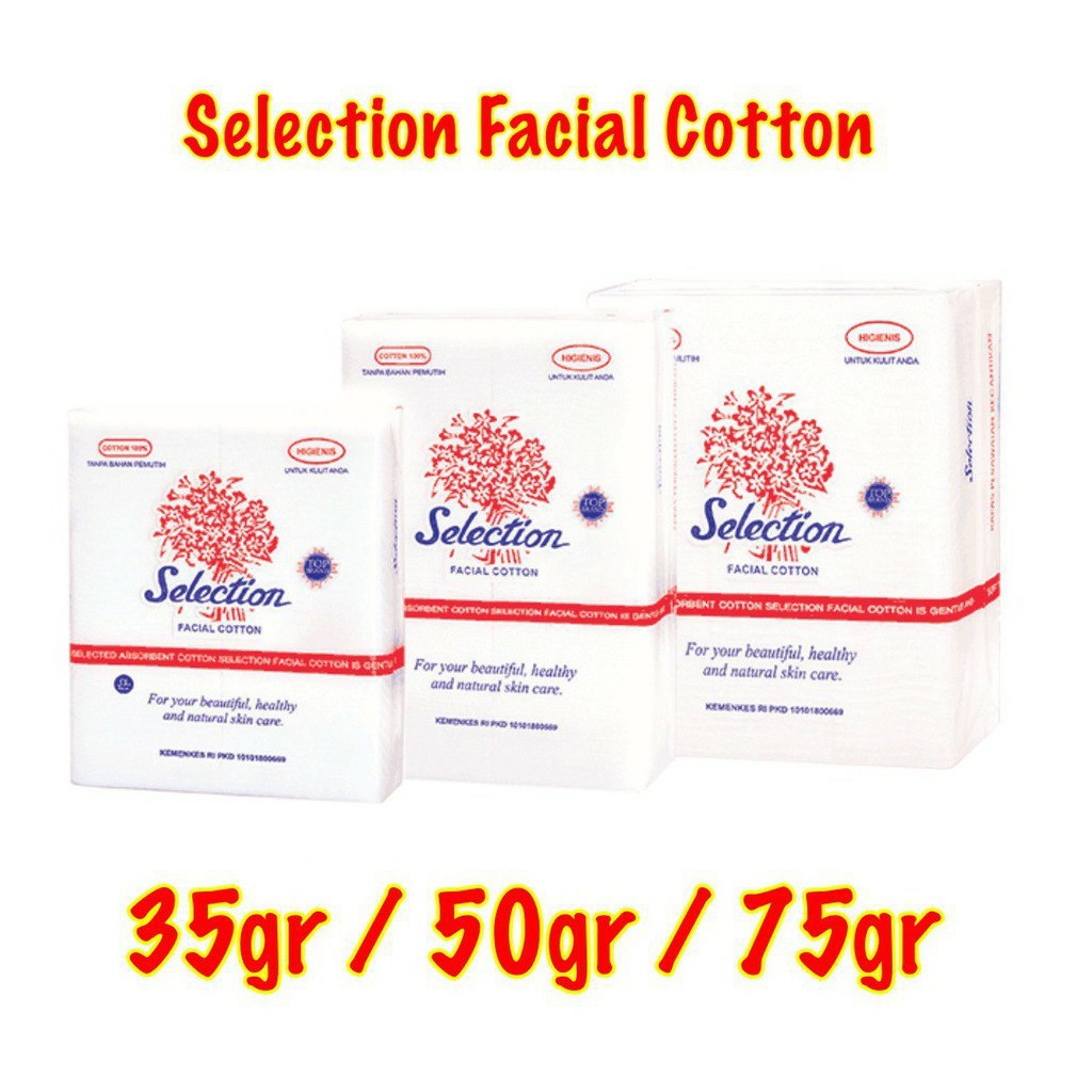 Kapas Selection Facial Cotton / Kapas Bulat Round/ Kapas Special Tipis Pembersih Wajah Bulat | Kotak | Cotton Bud