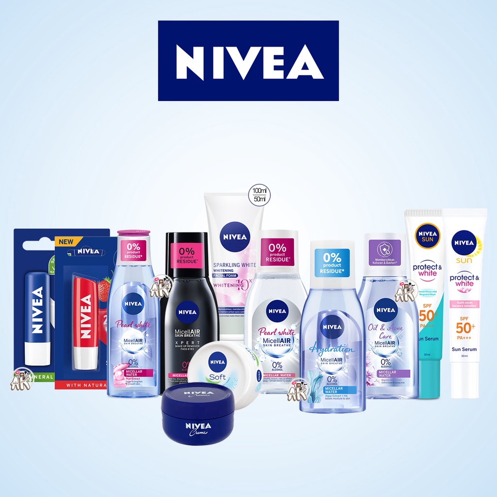 NIVEA LIPCARE/MICELLAR WATER/FACIAL FOAM/CREAM SOFT JAR/LIP CARE