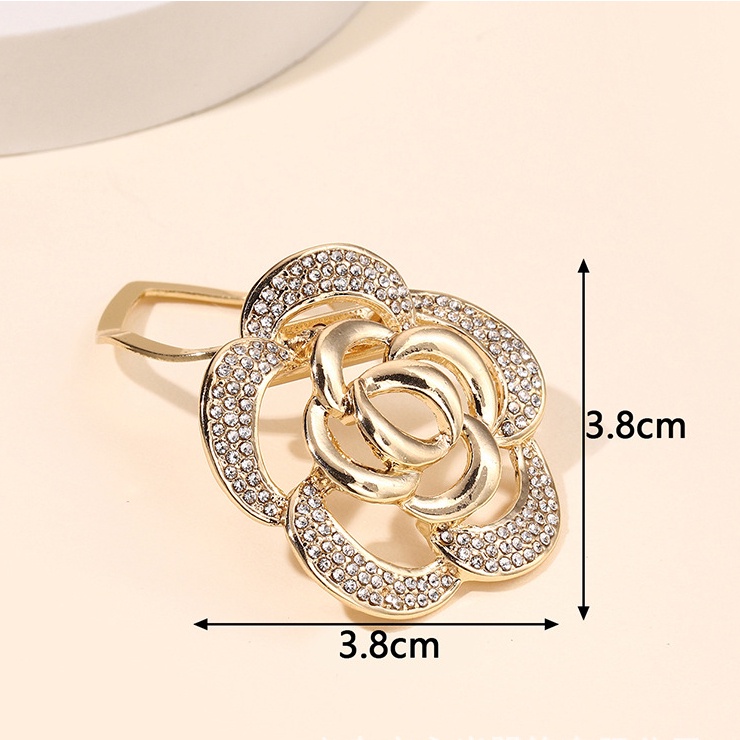 Bros Pin Klip Korsase Desain Camellia Aksen Berlian Untuk Wanita