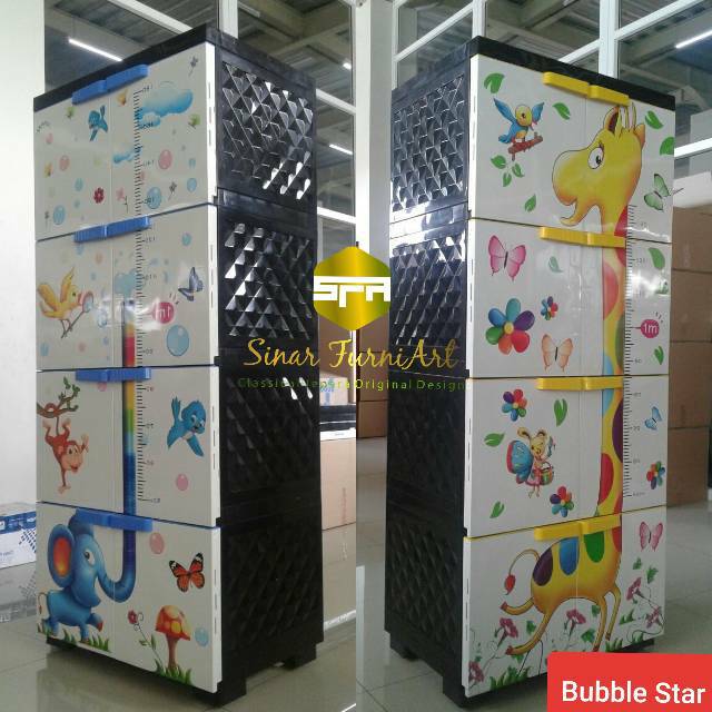 TERMURAH LEMARI PLASTIK 4 SUSUN,BUBBLE STAR,LEMARI PAKAIAN ...