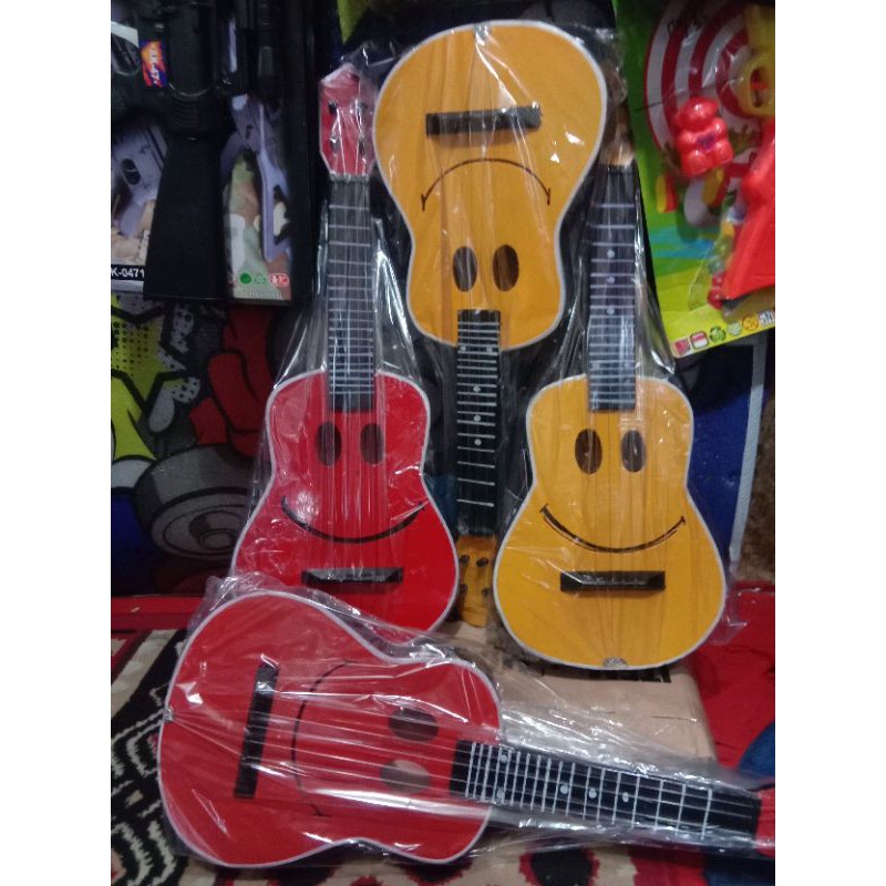 Gitar kayu mainan smile ukuran standart