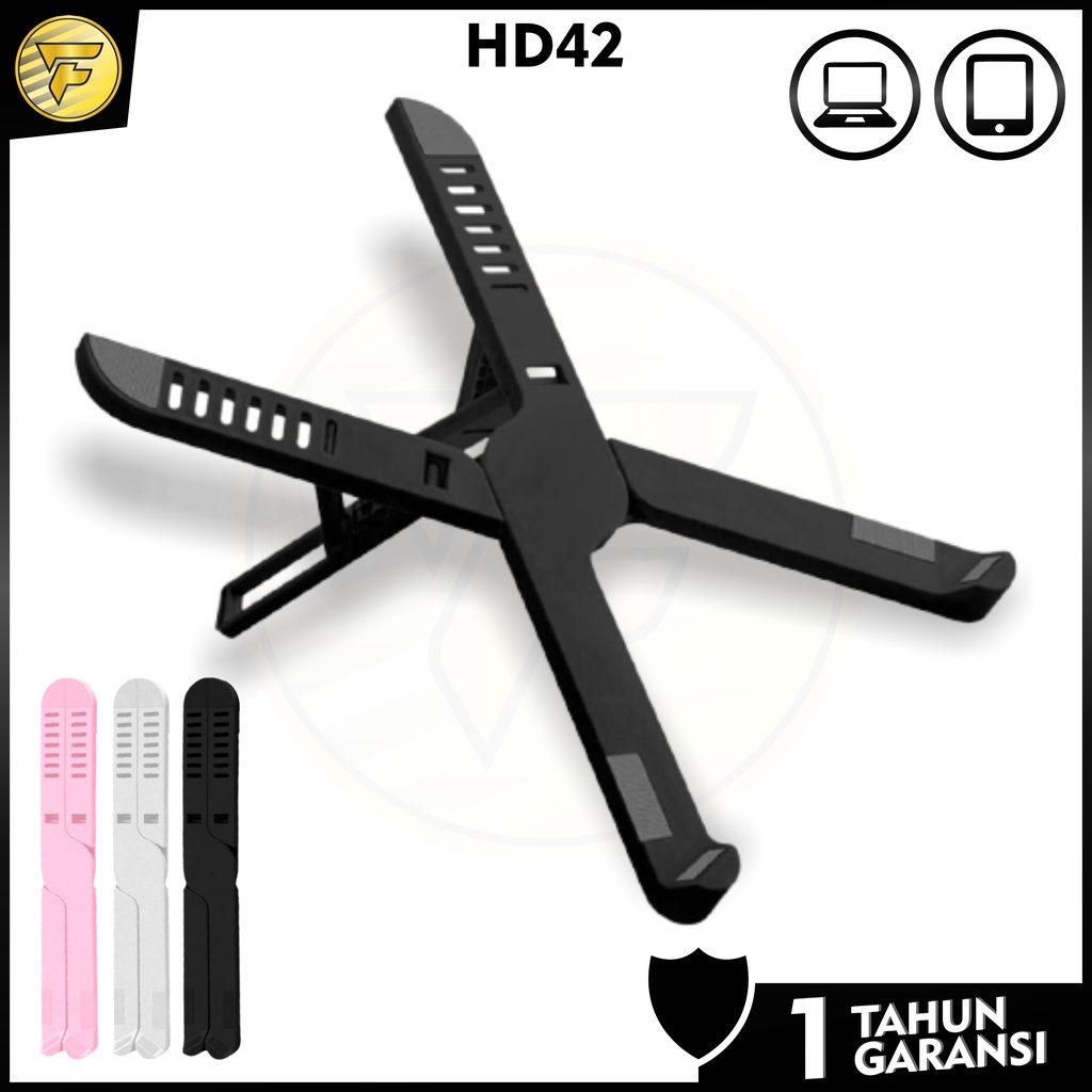 HD42 Stand Holder dudukan Lipat meja penyangga Laptop Notebook Tablet anti slip portable original
