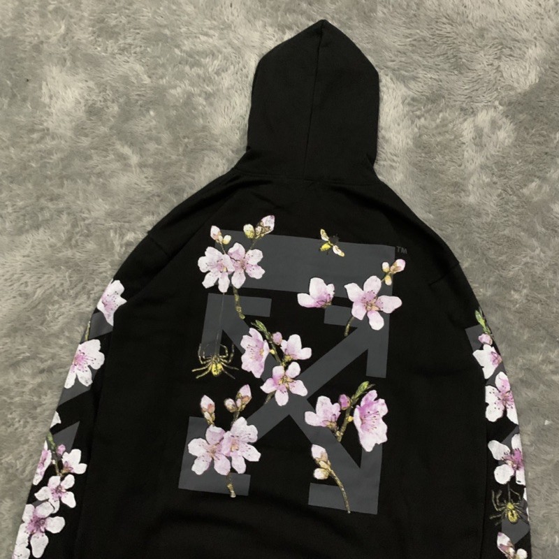 HOODIE OFF WHITE CHERRY BLOSSOM PREMIUM QUALITY