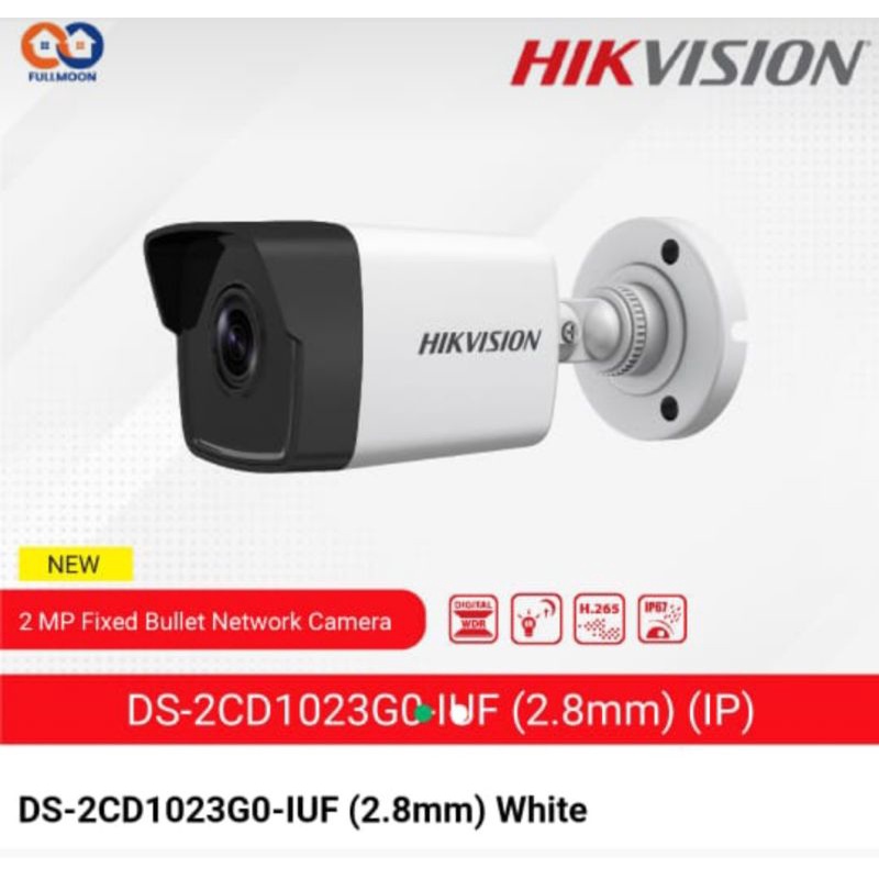 CAMERA CCTV IP BUILD IN MIC CAM OUTDOOR HIKVISION DS - 2CD1023G0-IUF 2MP BULLET KAMERA CCTV FULL HD AUDIO