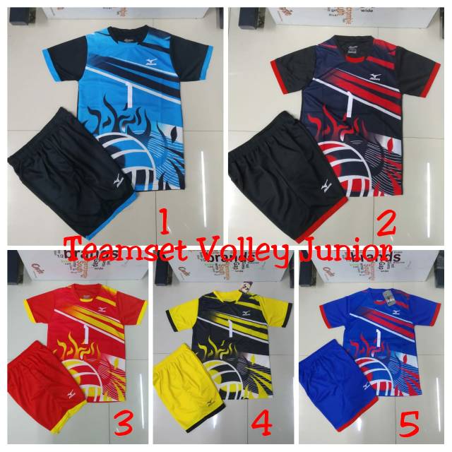 Setelan Team Set Baju Voli Mizuno Junior Anak Isi 12pcs