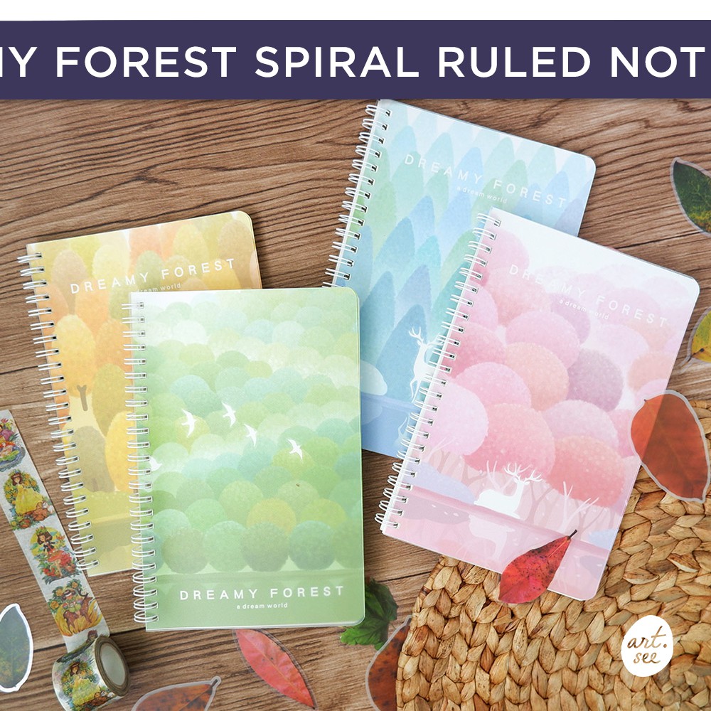 

Dreamy Forest Spiral Ruled Notebook
