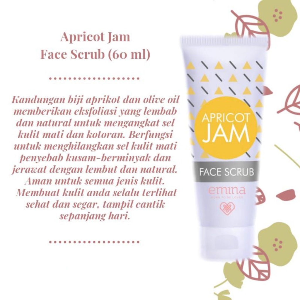 Emina Apricot Jam Face Scrub Ekstrak Alpukat 60ml - Pembersih Wajah