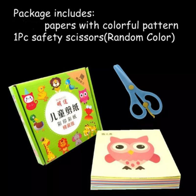 

mainan edukasi menggunting kertas gambar, kertas berwarna, gunting anak, activity box, activity kit