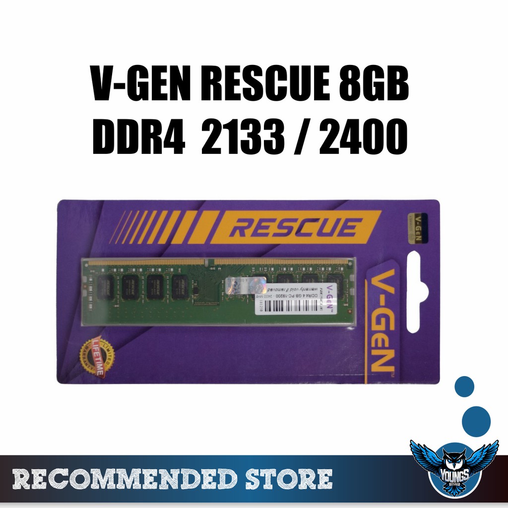 RAM PC V-GEN RESCUE 8GB DDR4 2133 / 2400 / 2666 LONGDIMM VGEN