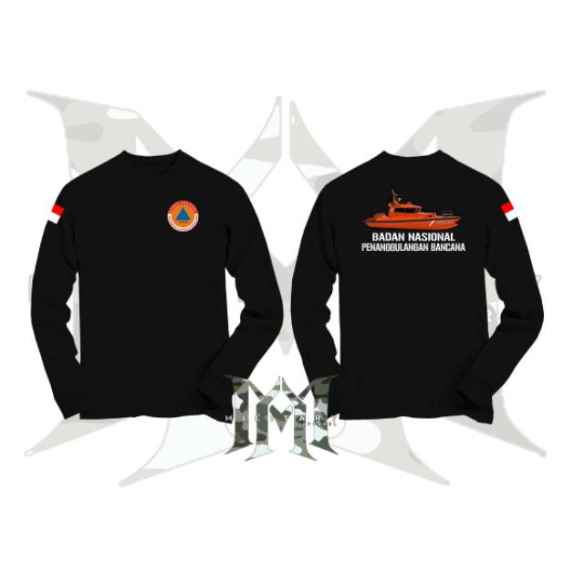 Kaos baju BNPB/RESCUE lengan panjang.pake nama gratis