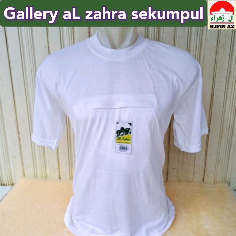 Kaos aL zahra kantong dora emon resleting /baju kaos oblong perlengkapan haji dan umrah