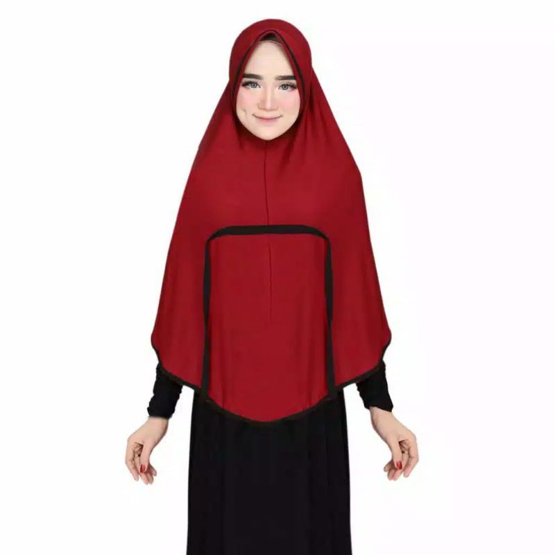 Hijab 3in1 Hijab Niqob Kerudung Syari Panjang Jersy Super Murah Jilbab Instan-2