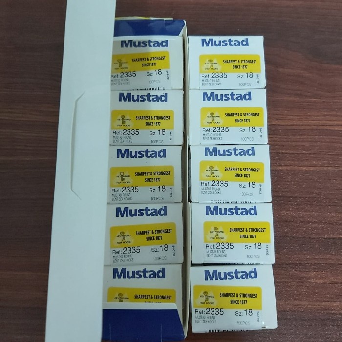 Kail mata pancing Mustad no 18 (isi 10 kotak kecil)