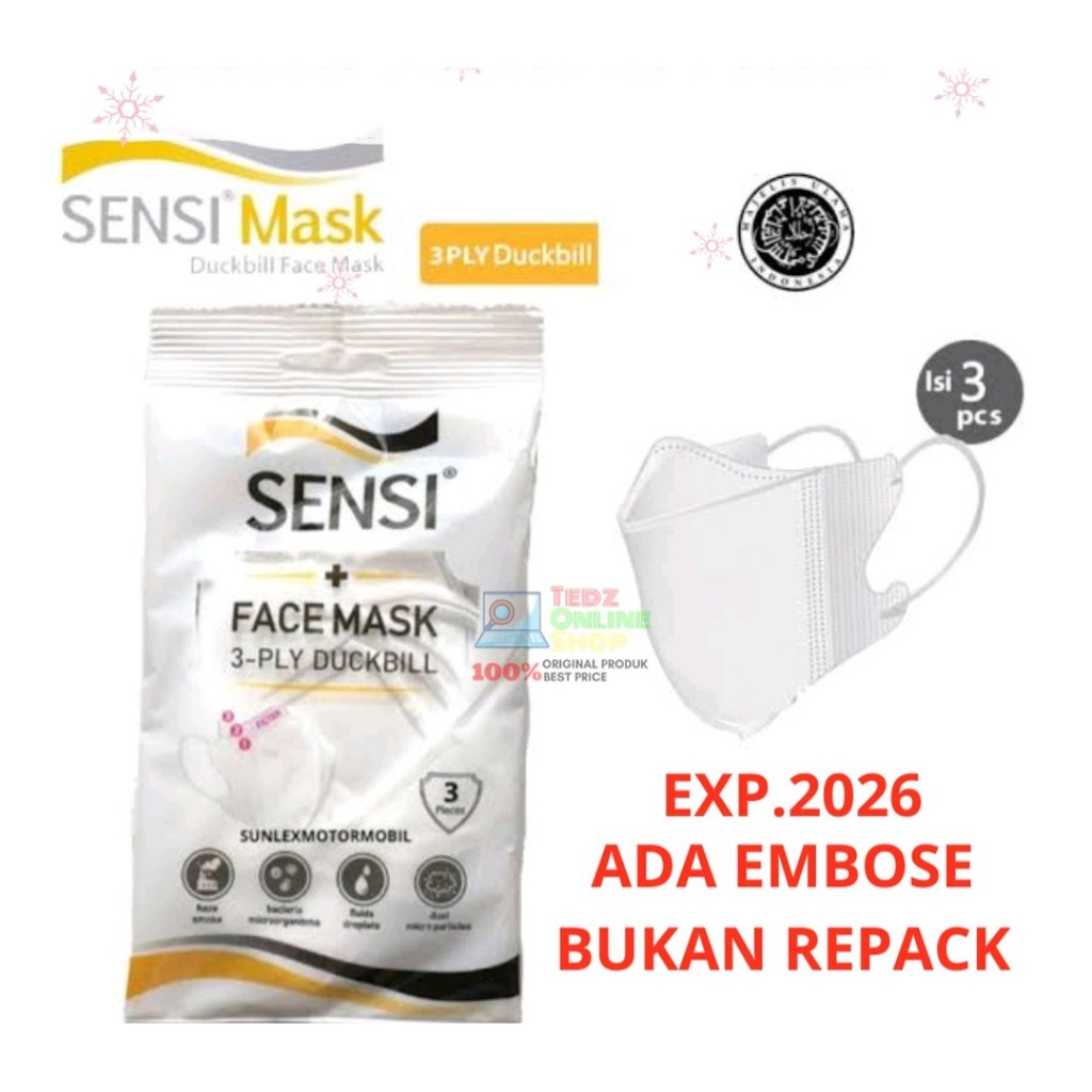 Masker Sensi Duckbill isi 3 pcs Original (ada Emboss)