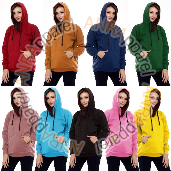 HOODIE POLOS WANITA - Jaket Hoodie Jumper Polos - Bahan Fleece