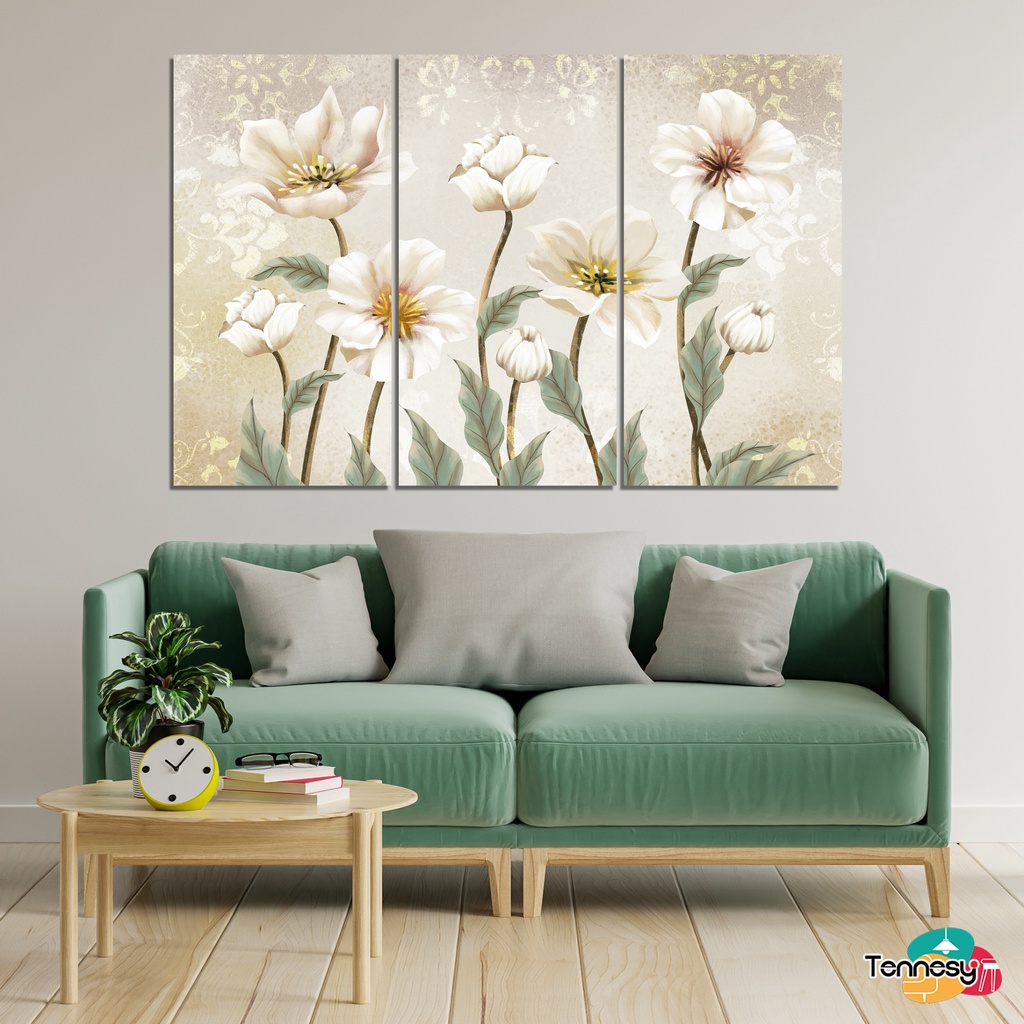 TENNESY HIASAN DINDING WALL DECOR BUNGA 15x30CM PAJANGAN KAYU POSTER DEKORASI KAMAR TIDUR RUMAH