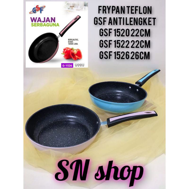 wajan teflon gsf anti lengket 26cm frypan teflon gsf 1526 ukuran 26 wajan teflon anti lengket