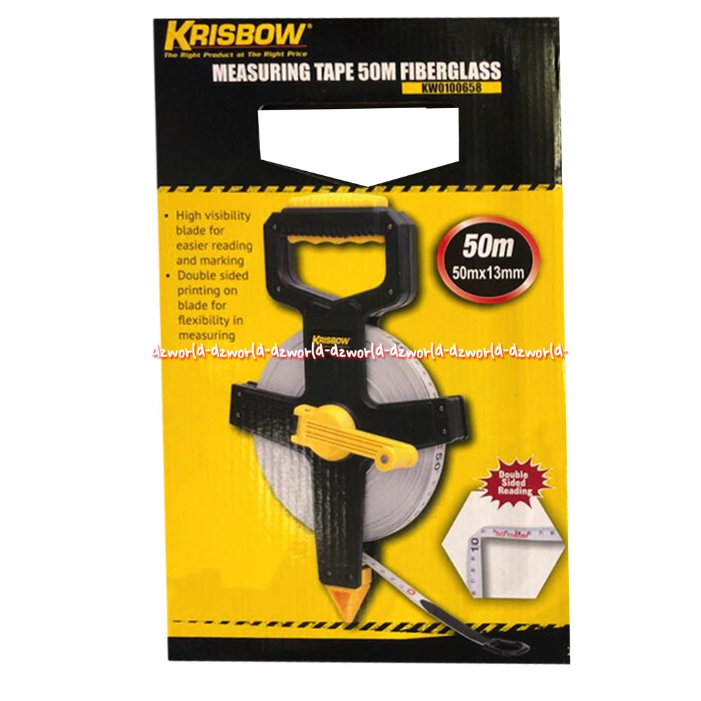 Krisbow Measuring Tape 50meter Fiberglass Meteran Gulung Meteran Tanah Alat Ukur Centimeter Kris Bow Mea Suring Fiber Glass 50 Meter 50m