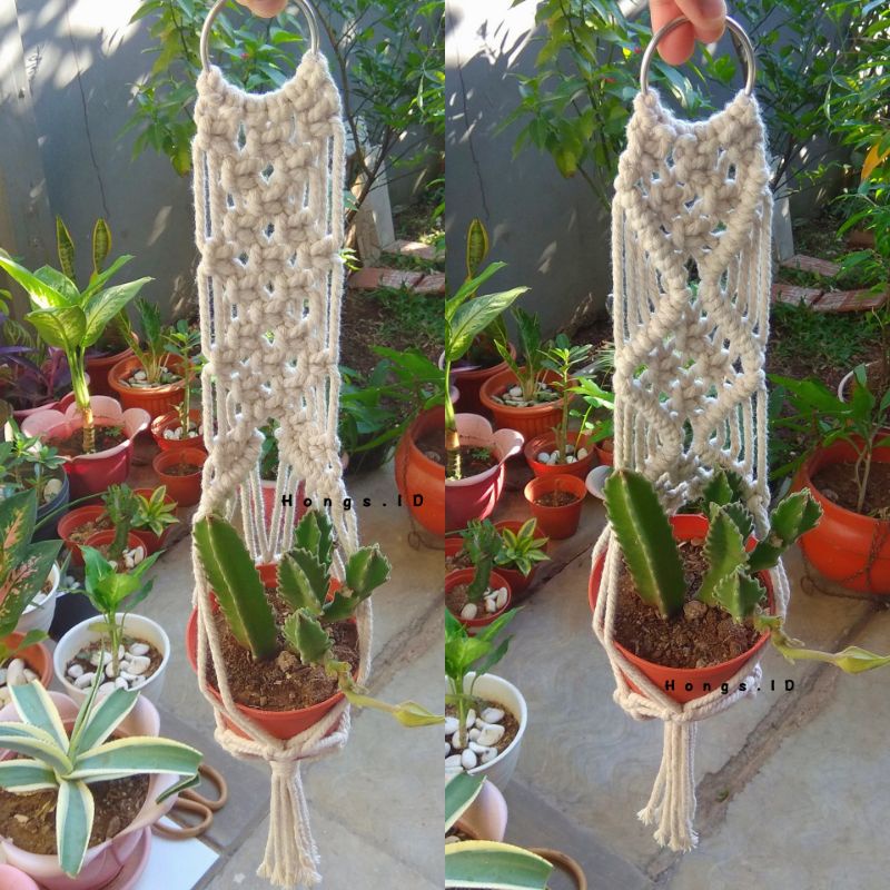 Macrame gantungan pot bunga / Macrame tali gantungan pot