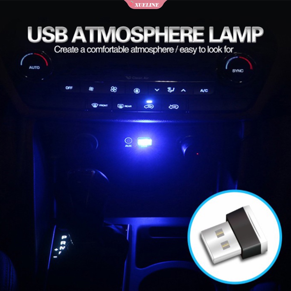 Lampu Neon LED Mini USB 5V Warna Putih Merah Untuk Dekorasi Interior Mobil