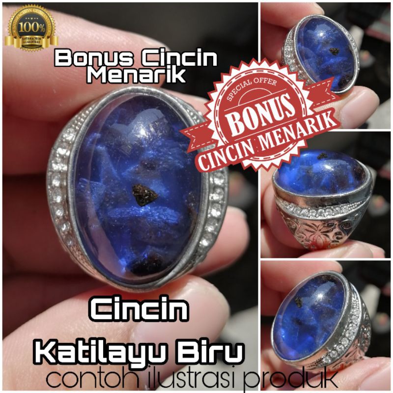 Cincin Akik Katilayu Biru Kristal Mantab