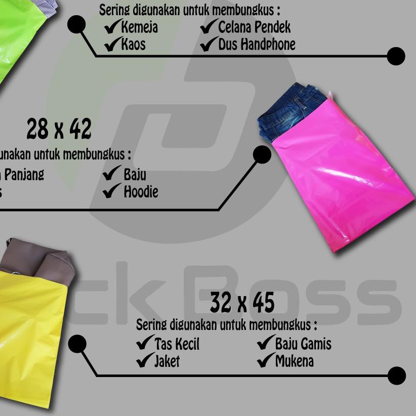 

۩ POLYMAILER PACKBOSS 38X52 ISI ±100 *KUALITAS TEBAL, HARGA PABRIK * ☝