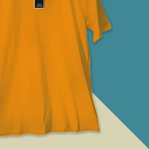 ➻ Kaos Polos Pria Kuning Kunyit Lengan Pendek Catton Combed 30s - Kuning kunyit, S ۞