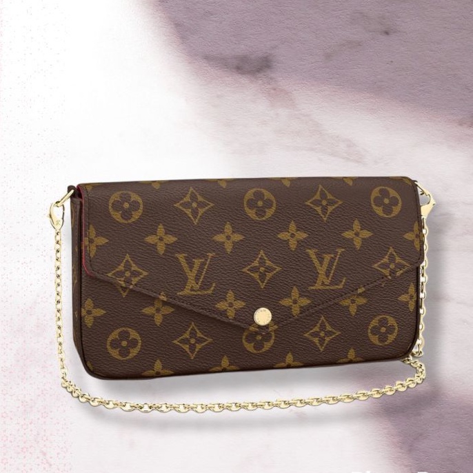{FREE BOX+INVOICE} Tas LV Pochette Felicie Premium