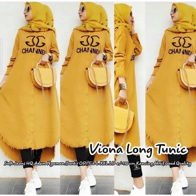 LONG TUNIK JEANS RAWIS BORDIR