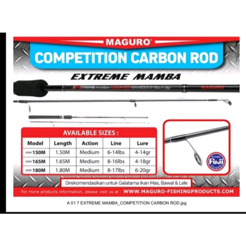 ujung joran saja untuk maguro mamba draco viper rattle 165 180 cm