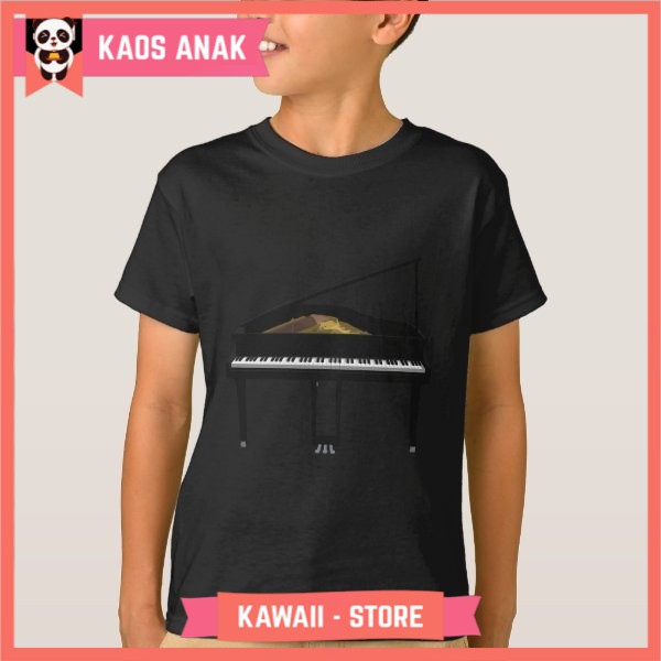 Kaos Baju Anak 3D Model: Black Grand Piano: Premium Quality
