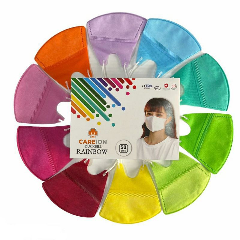 Rc Masker Duckbill Rainbow CAREION 3ply Medis Disposable Earloop Facemask 1pcs