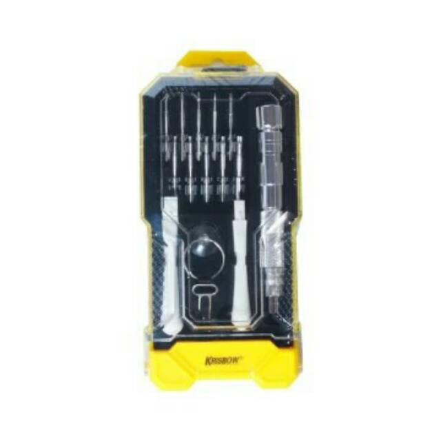 Obeng Krisbow Untuk Handphone Hp- Krisbow Set Obeng Presisi Untuk Smartphone 15 Pcs