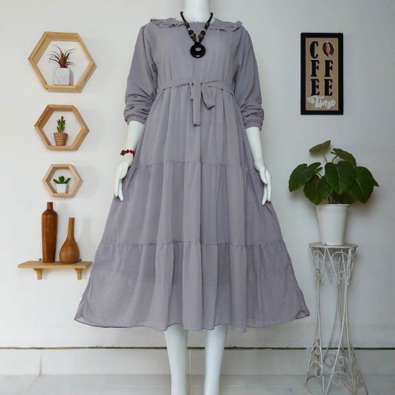 MIDI DRESS CERUTY BABYDOLL POLOS OOTD FASHION WANITA TERBARU KEKINIAN