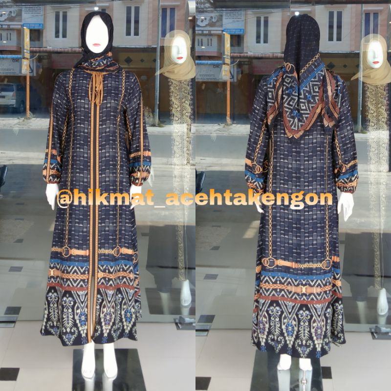 Abaya Hikmat Kode A8847-07 Colour Blue