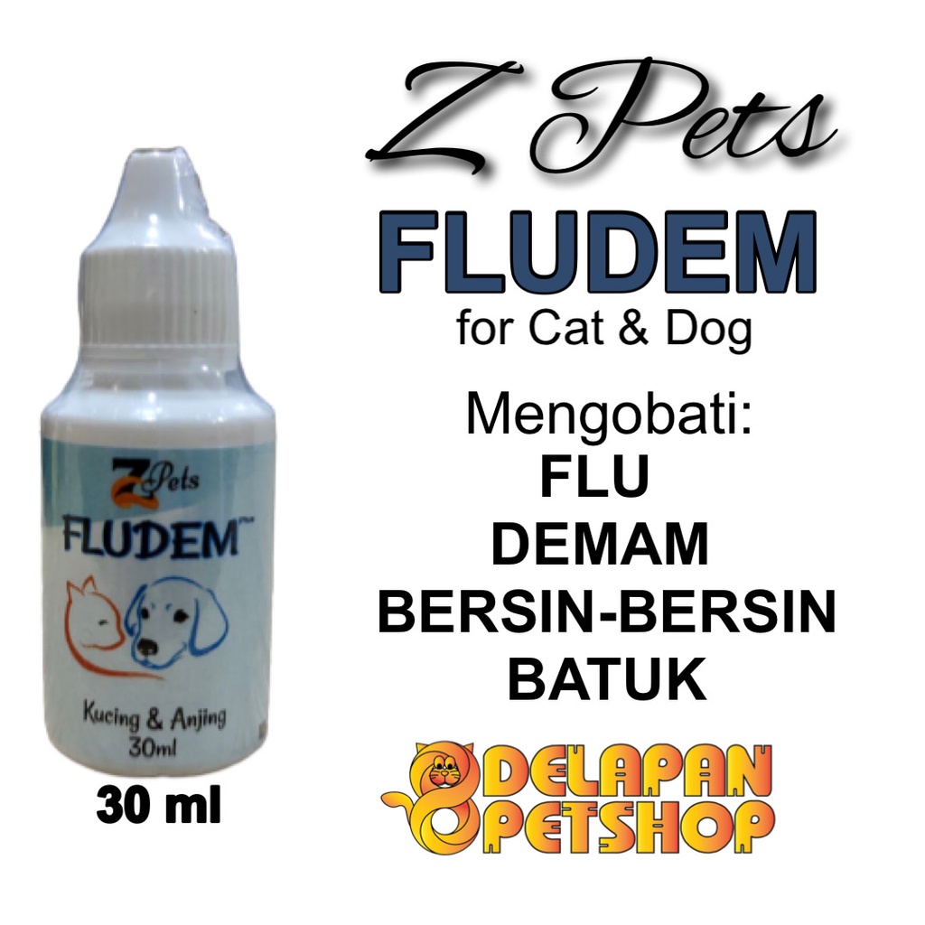 Z Pets FLUDEM 30 ml / Obat Flu Kucing Anjing / Flucat / Fludog / Cat &amp; Dog