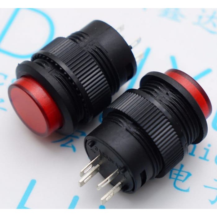 TOMBOL PUSH BUTTON ON (SAKLAR SWITCH PUSH ON) R16-503BD 16MM LED