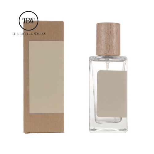 (MIN ORDER 1000) TBW Frosted Bottle Glass Wooden Cap Perfume Square / Botol Parfum Frosted Kayu Kota